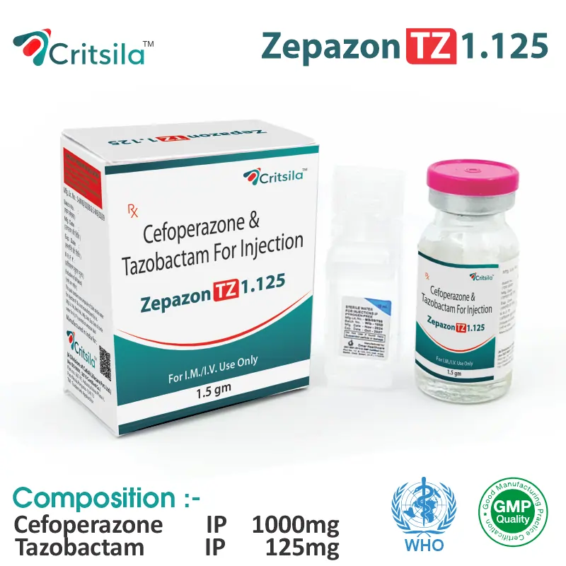 Cefoperazone Sodium + Tazobactam Sodium Injection at the best price in PCD Pharma Franchise for Antibiotic, Bacterial Infections.